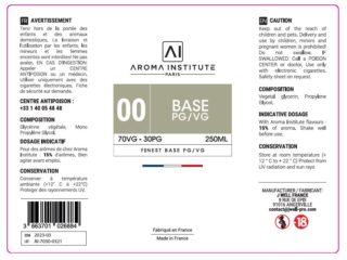 Aroma Institute - Base 70 VG - 250ML JWELL SHOP TOURS